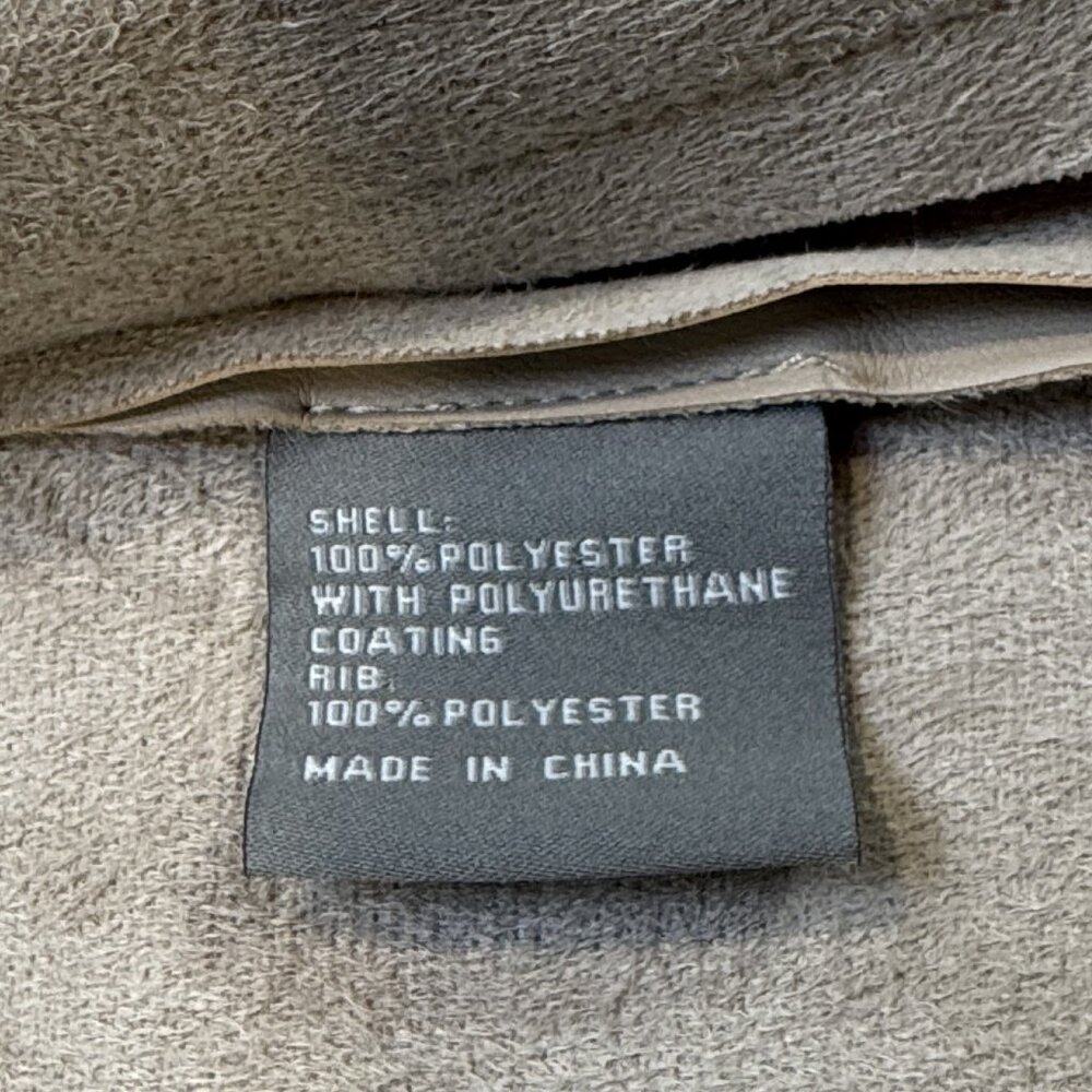 Bagatelle Womens Size L Beige Faux Leather Draped Jacket Open Front Long Sleeve - Picture 7 of 16